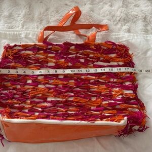 Kate Spade Orange and Pink Woven Tote